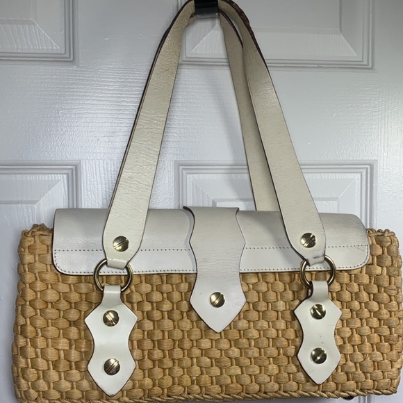 Michael Kors Basket Weave Wicker Handbag - Picture 4 of 7
